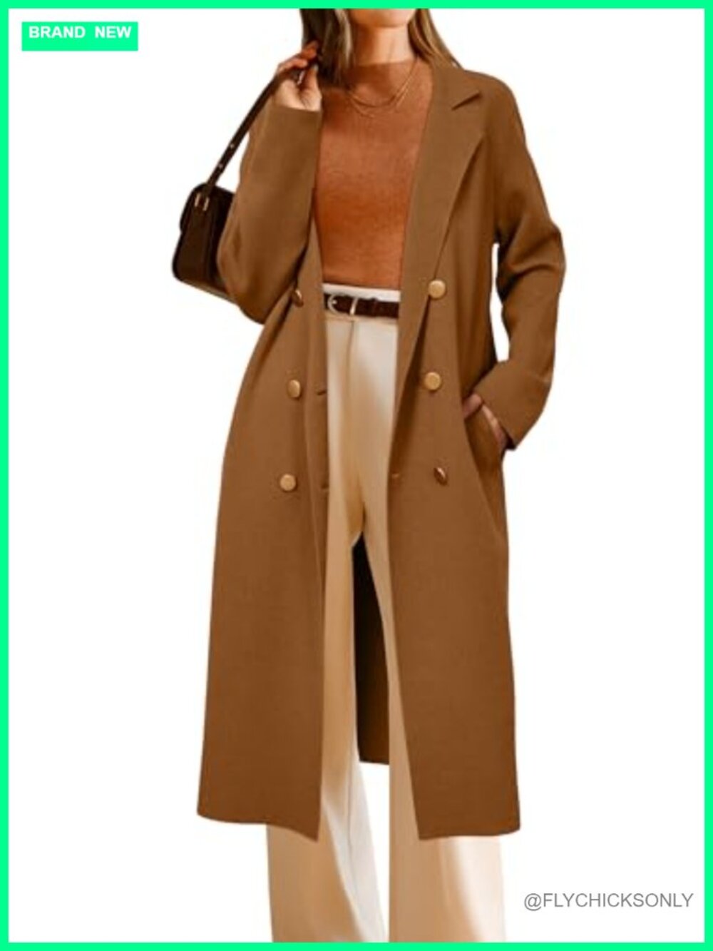 Wool Blend Double Breasted Long Cardigan Sweater Coat